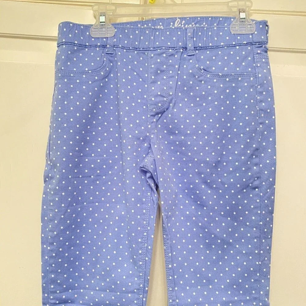 Gymboree Girl’s Light‎ Blue Super Skinny Polka Dot Jeans Pant Sz 12